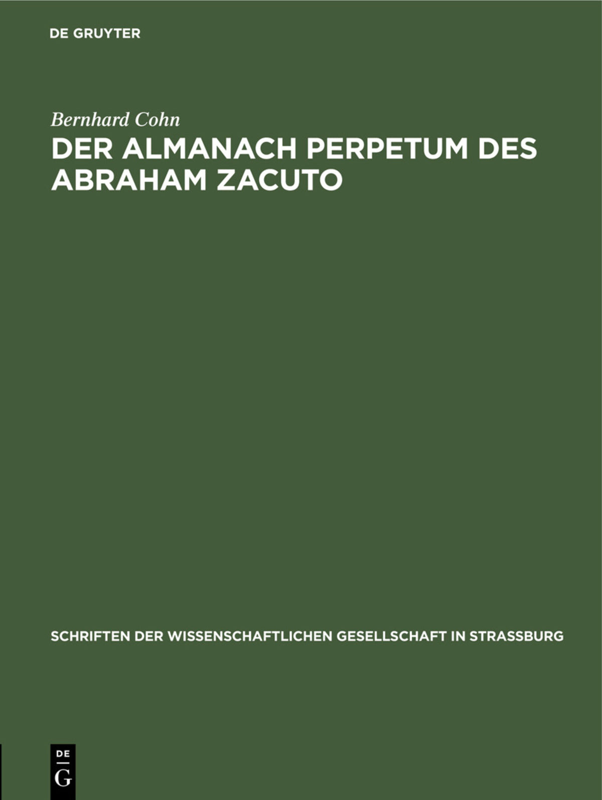 Der Almanach perpetum des Abraham Zacuto
