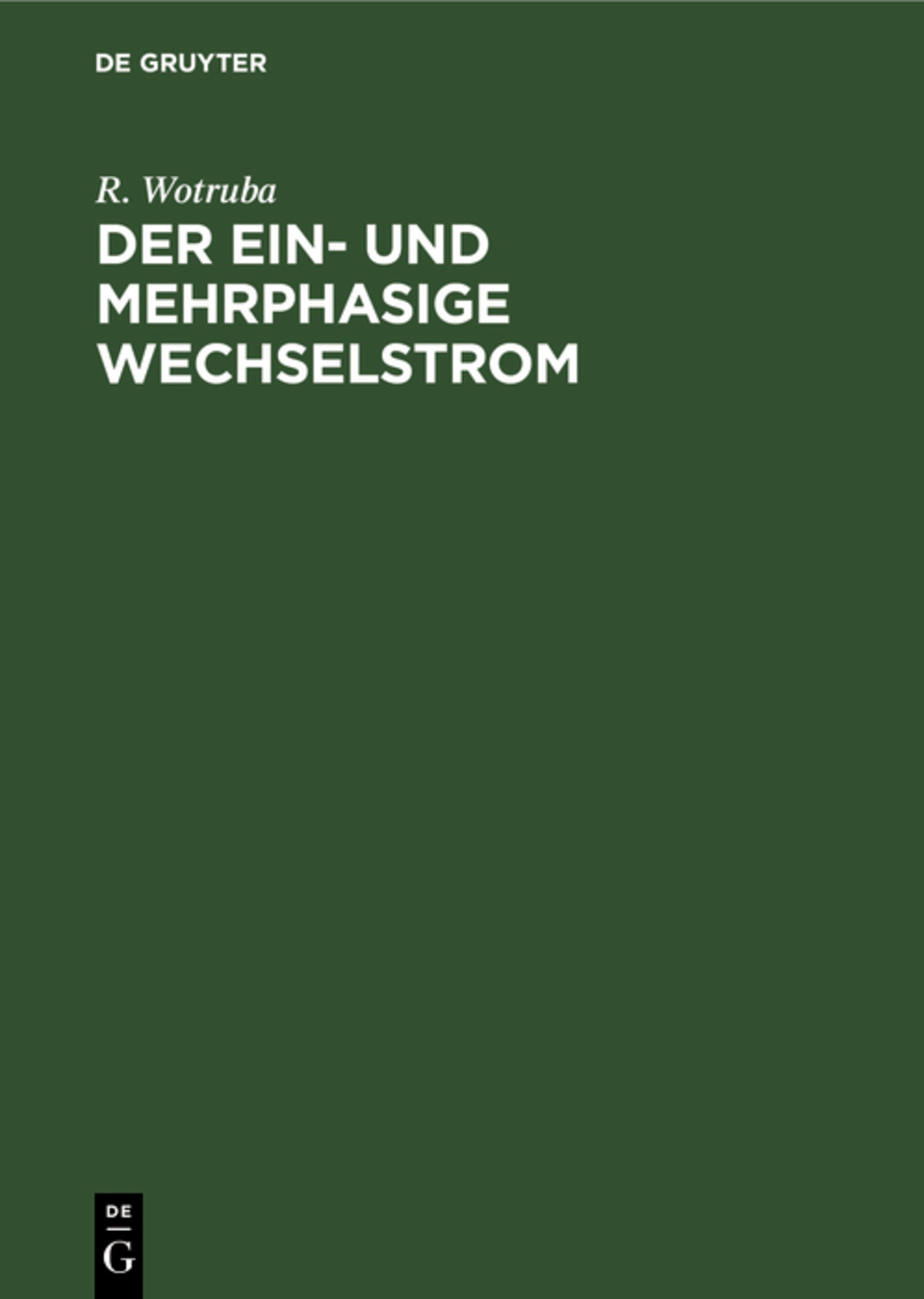 Der ein- und mehrphasige Wechselstrom