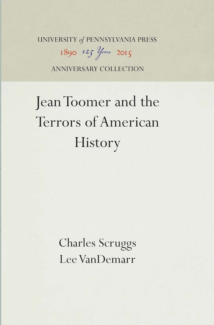 Cover image for Jean Toomer and the Terrors of American History ISBN 9780812234510