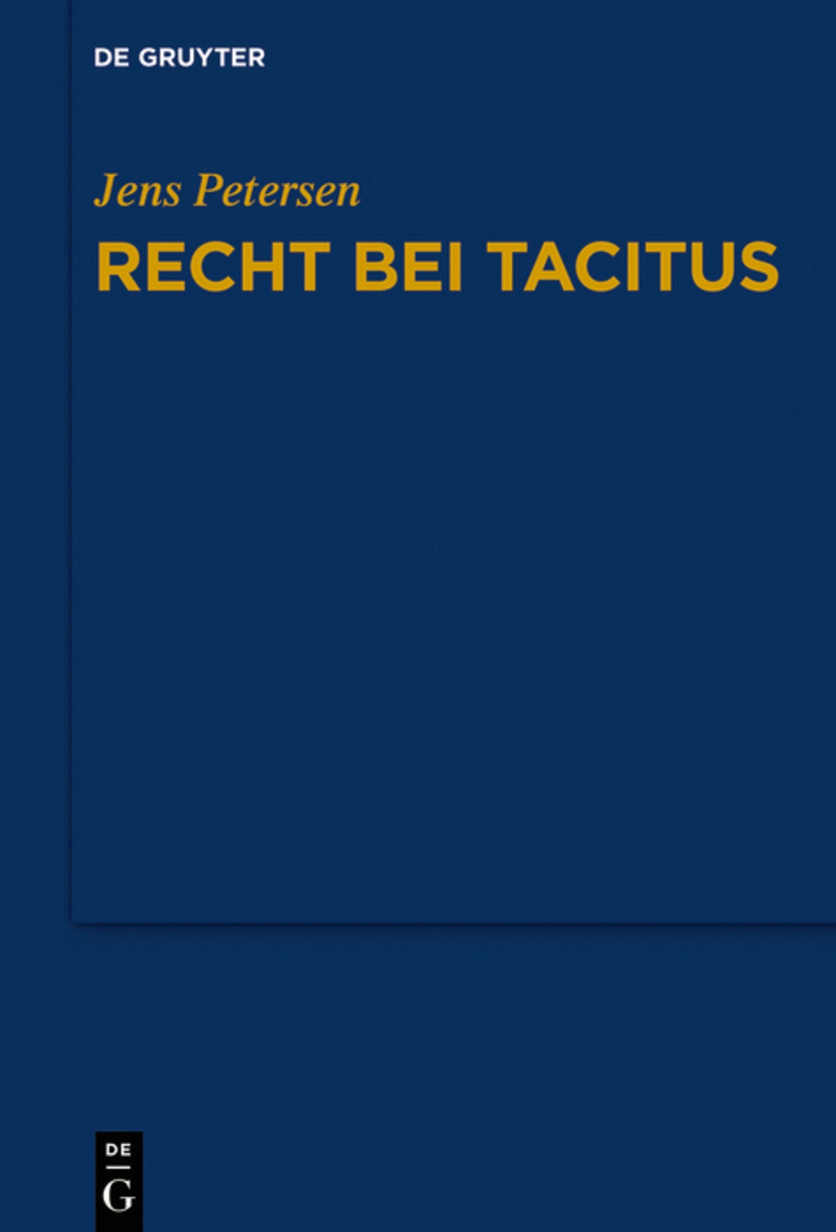 Cover image for Recht bei Tacitus ISBN 9783110579888