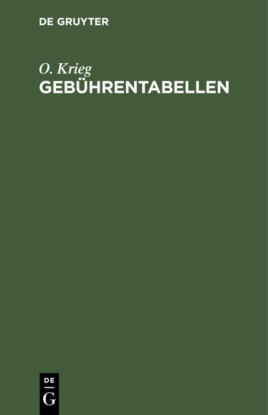 Gebührentabellen