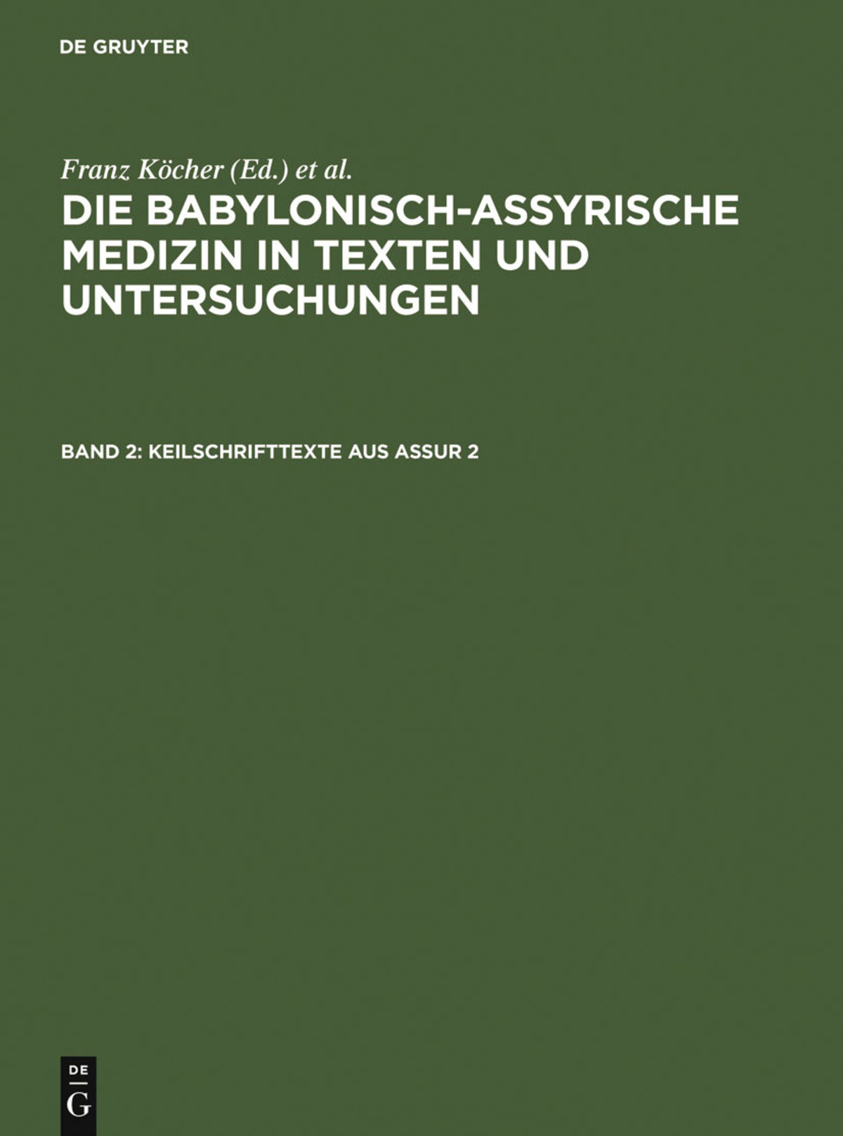 Cover image for Keilschrifttexte aus Assur 2 ISBN 9783110001129