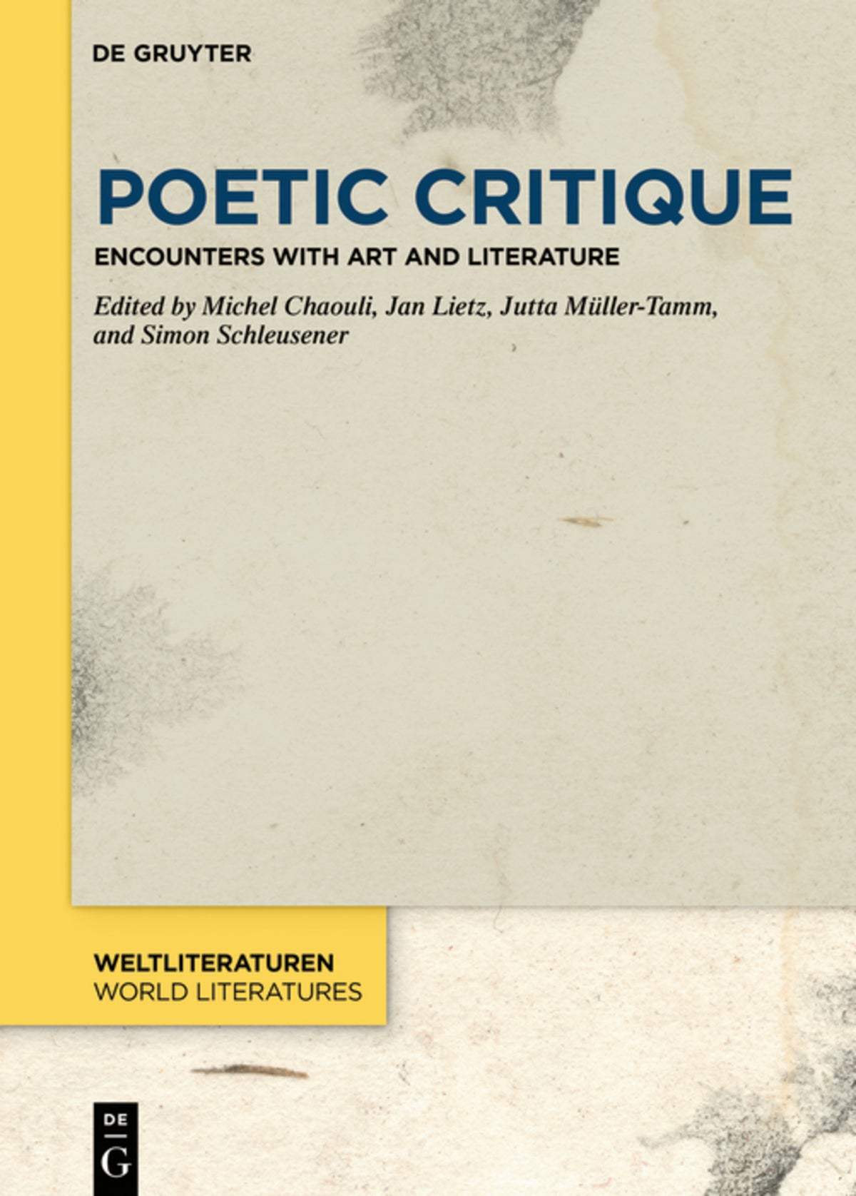 Cover image for Poetic Critique ISBN 9783110688573