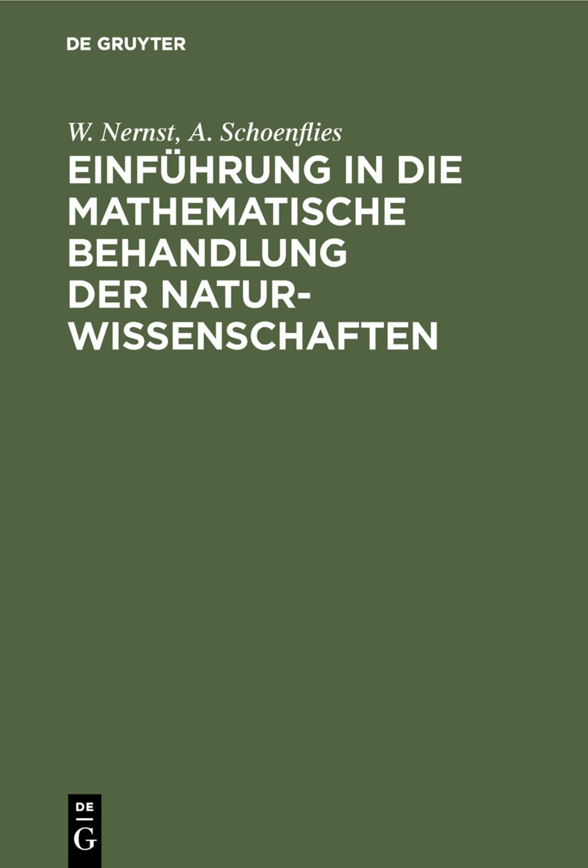 Cover image for Einführung in die mathematische Behandlung der Naturwissenschaften ISBN 9783486762389