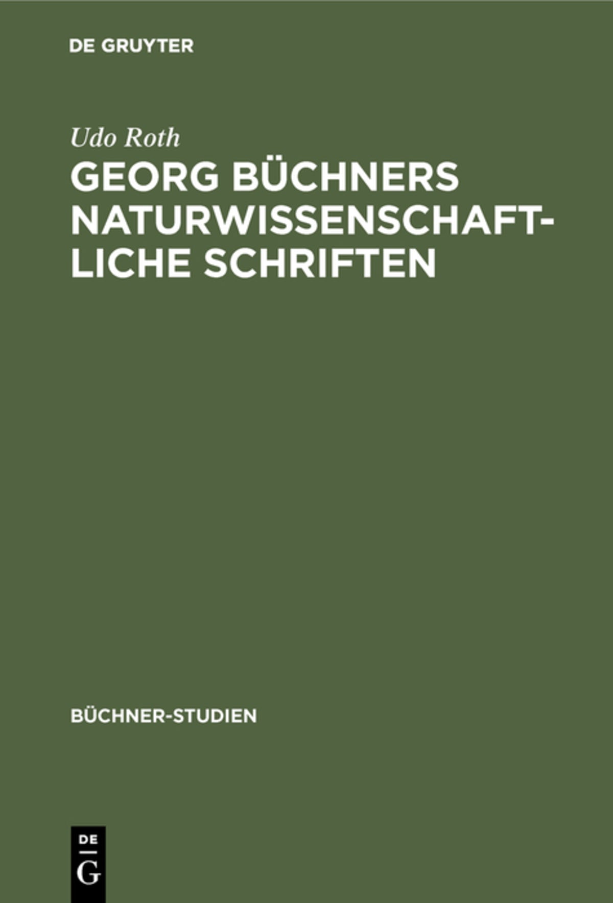 Cover image for Georg Büchners naturwissenschaftliche Schriften ISBN 9783484191099