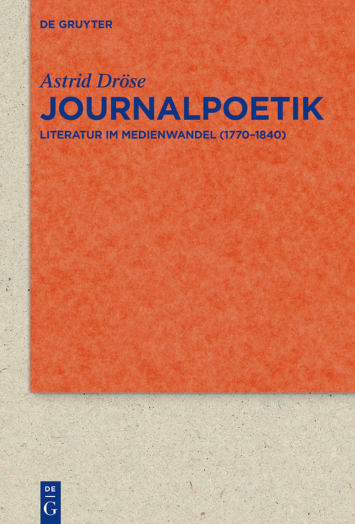 Cover image for Journalpoetik ISBN 9783111452531