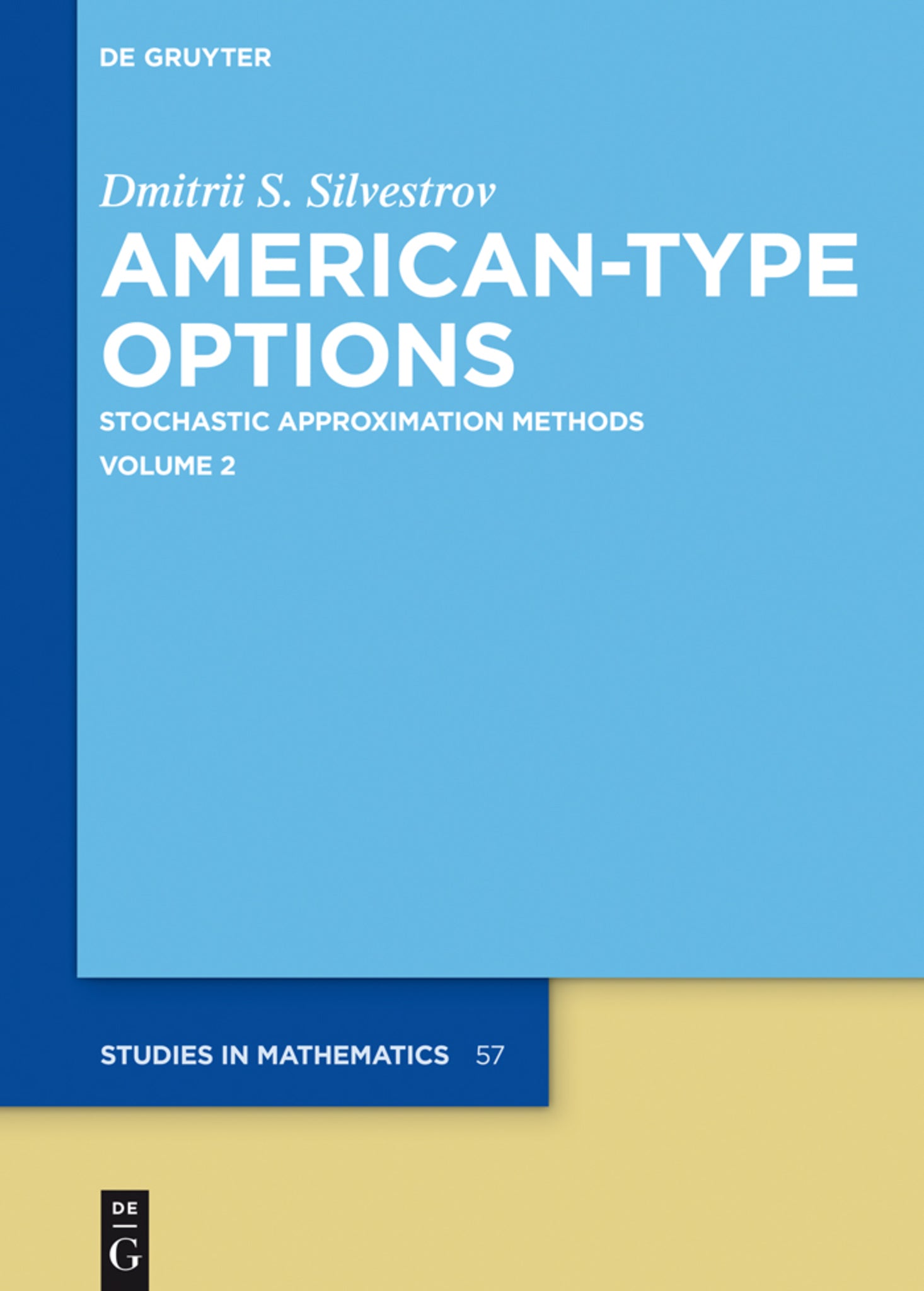 Cover image for American-Type Options ISBN 9783110329681