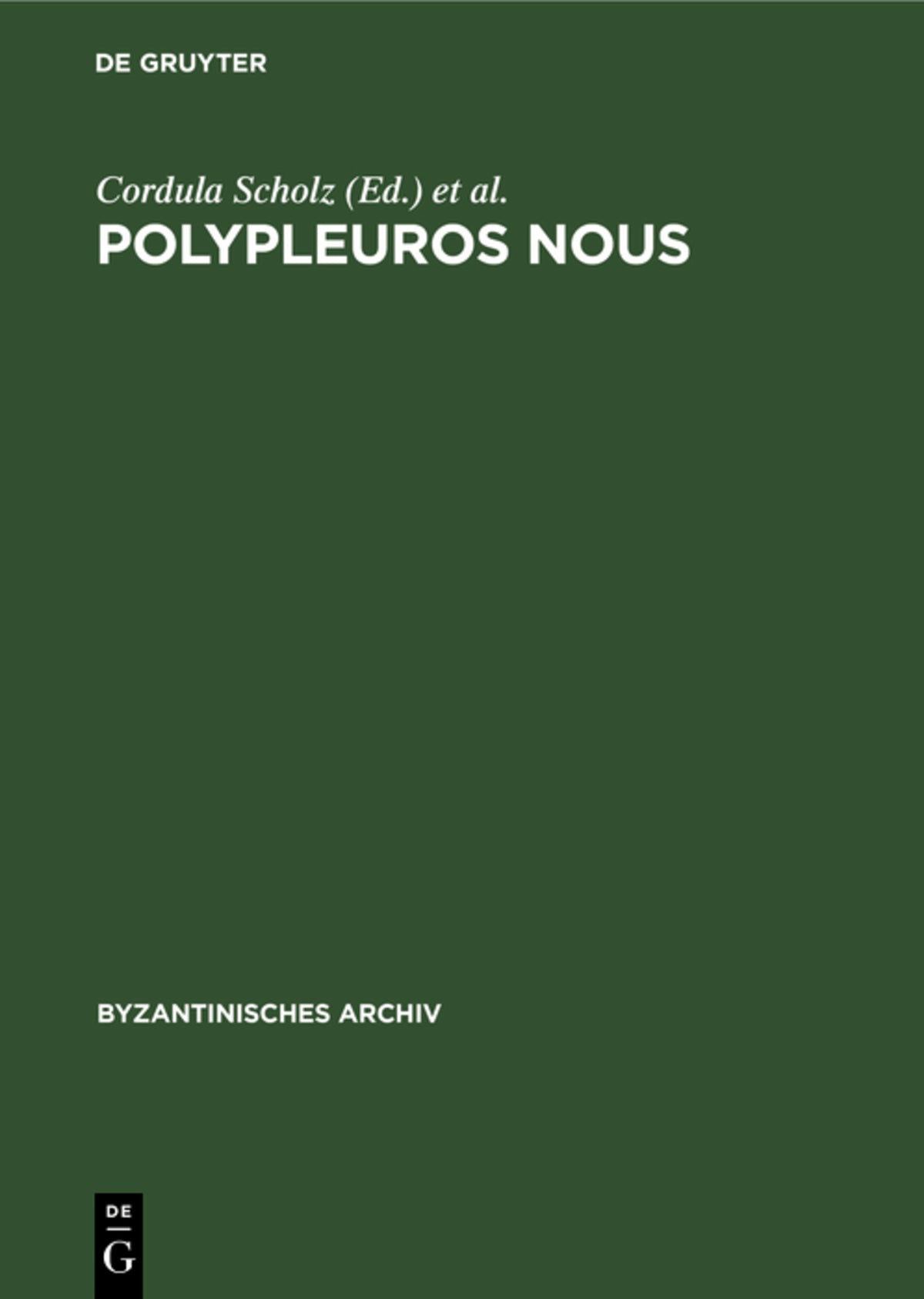 Cover image for Polypleuros nous ISBN 9783598777424