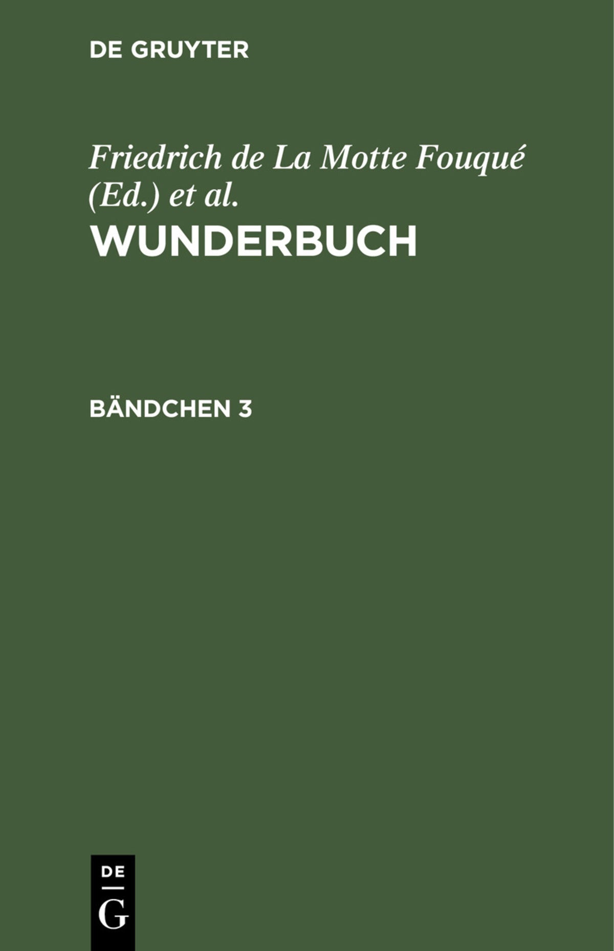 Cover image for Wunderbuch. Bändchen 3 ISBN 9783112437759