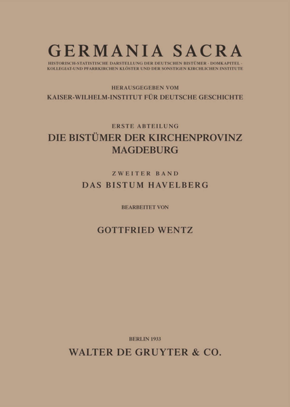 Das Bistum Havelberg