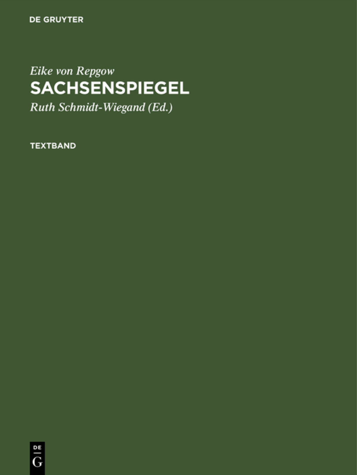 Cover image for Sachsenspiegel ISBN 9783050023588
