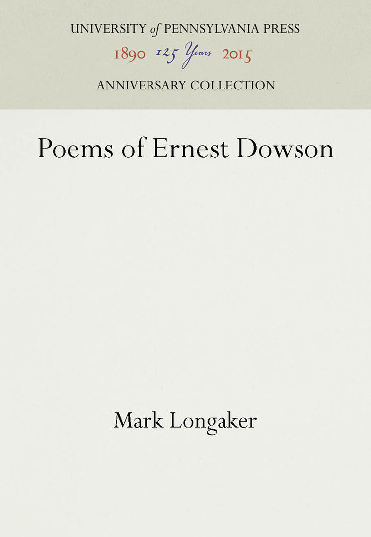Cover image for Poems of Ernest Dowson ISBN 9781512803655