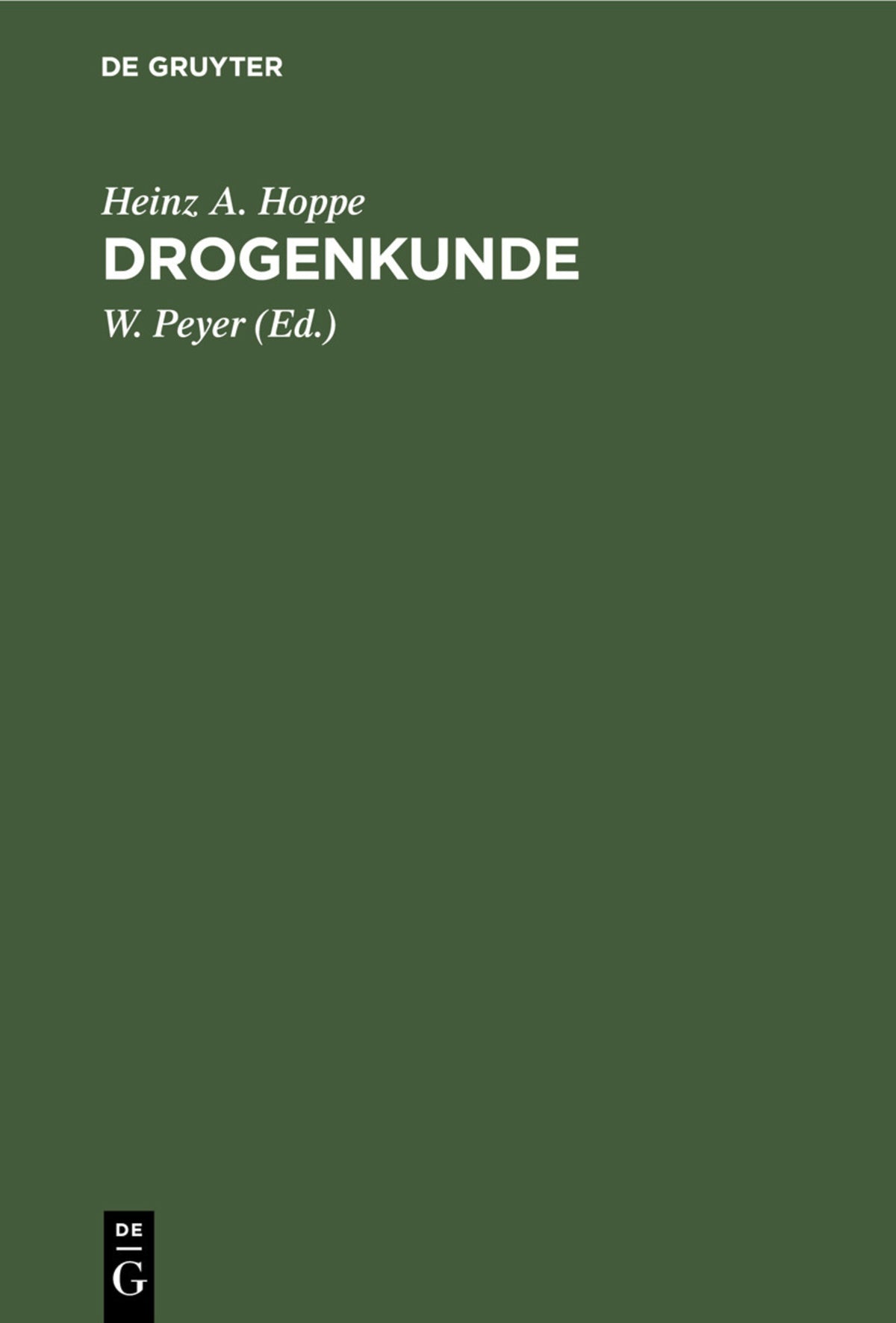 Cover image for Drogenkunde ISBN 9783112443057