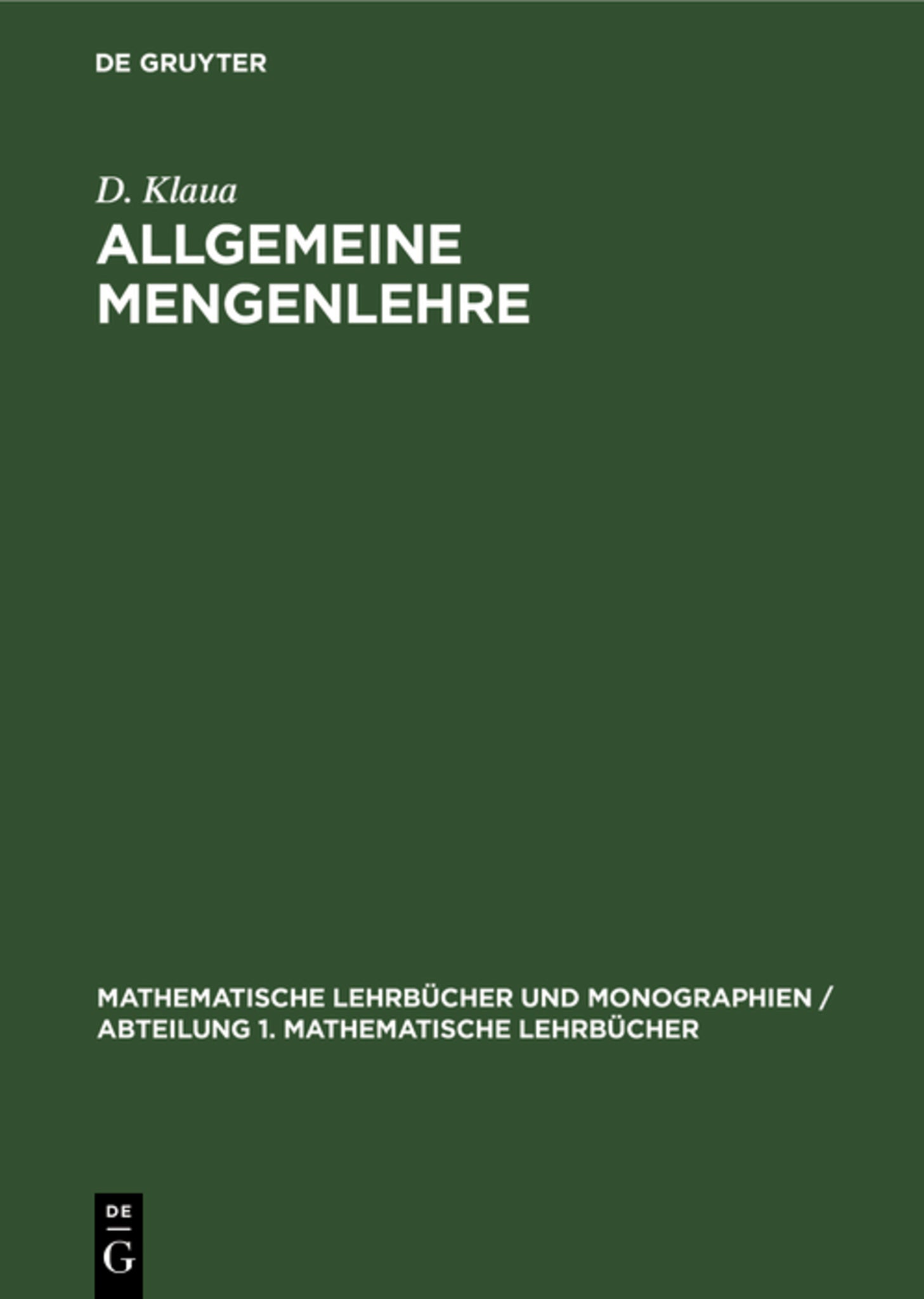 Allgemeine Mengenlehre