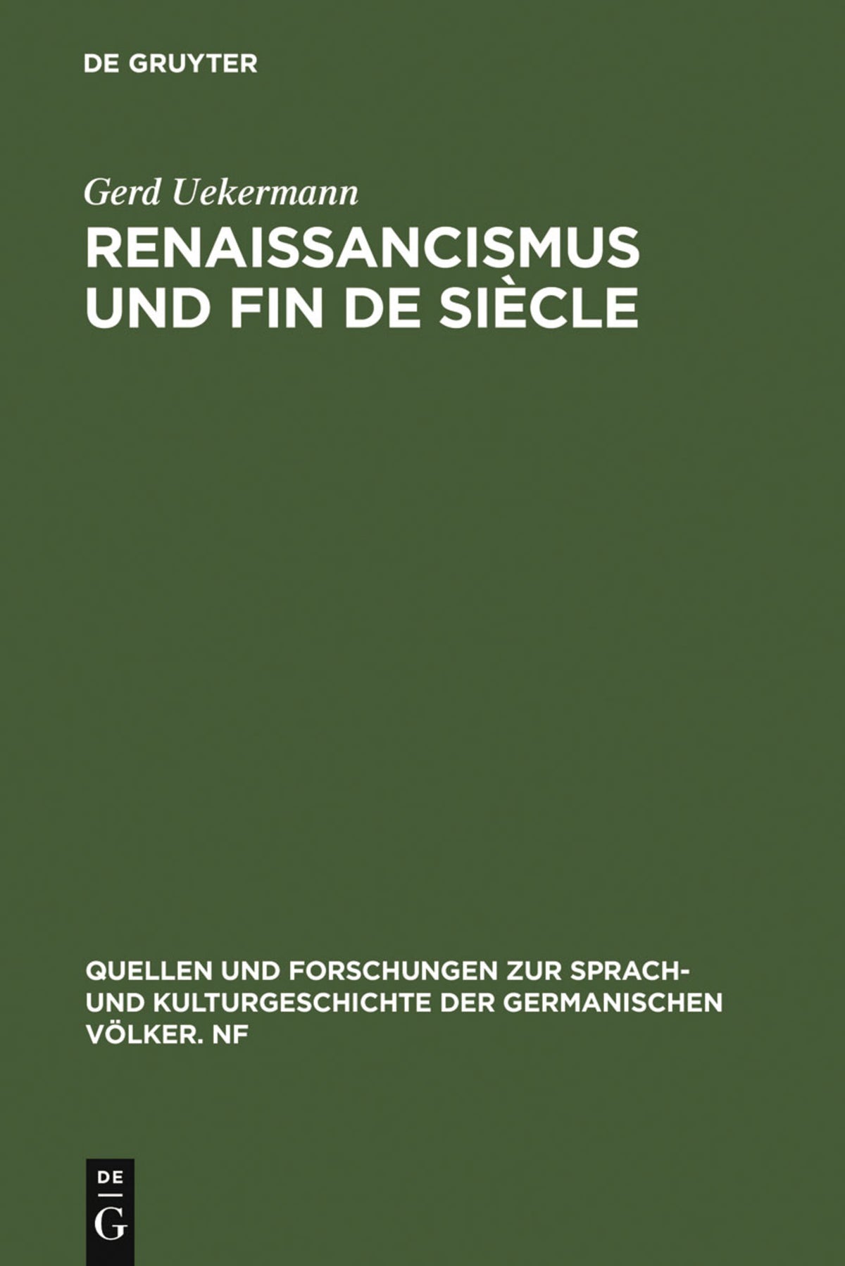 Cover image for Renaissancismus und Fin de siècle ISBN 9783110102765