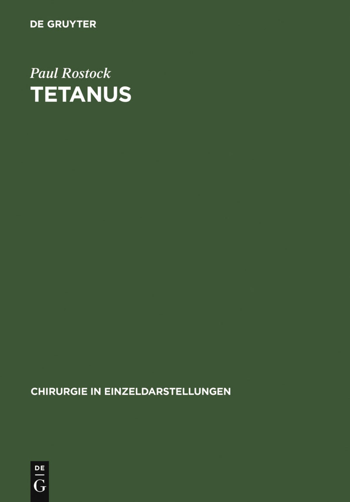 Cover image for Tetanus ISBN 9783110985450