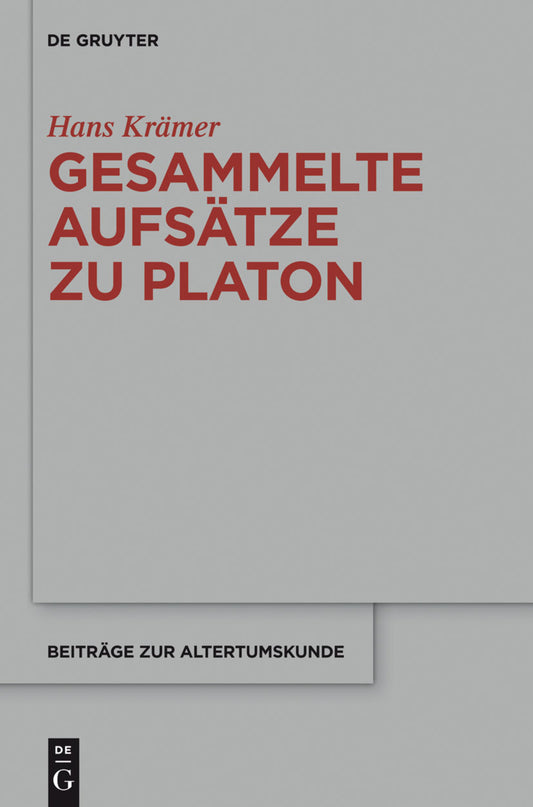 Gesammelte Aufsätze zu Platon