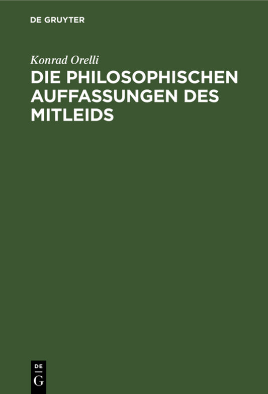 Die philosophischen Auffassungen des Mitleids