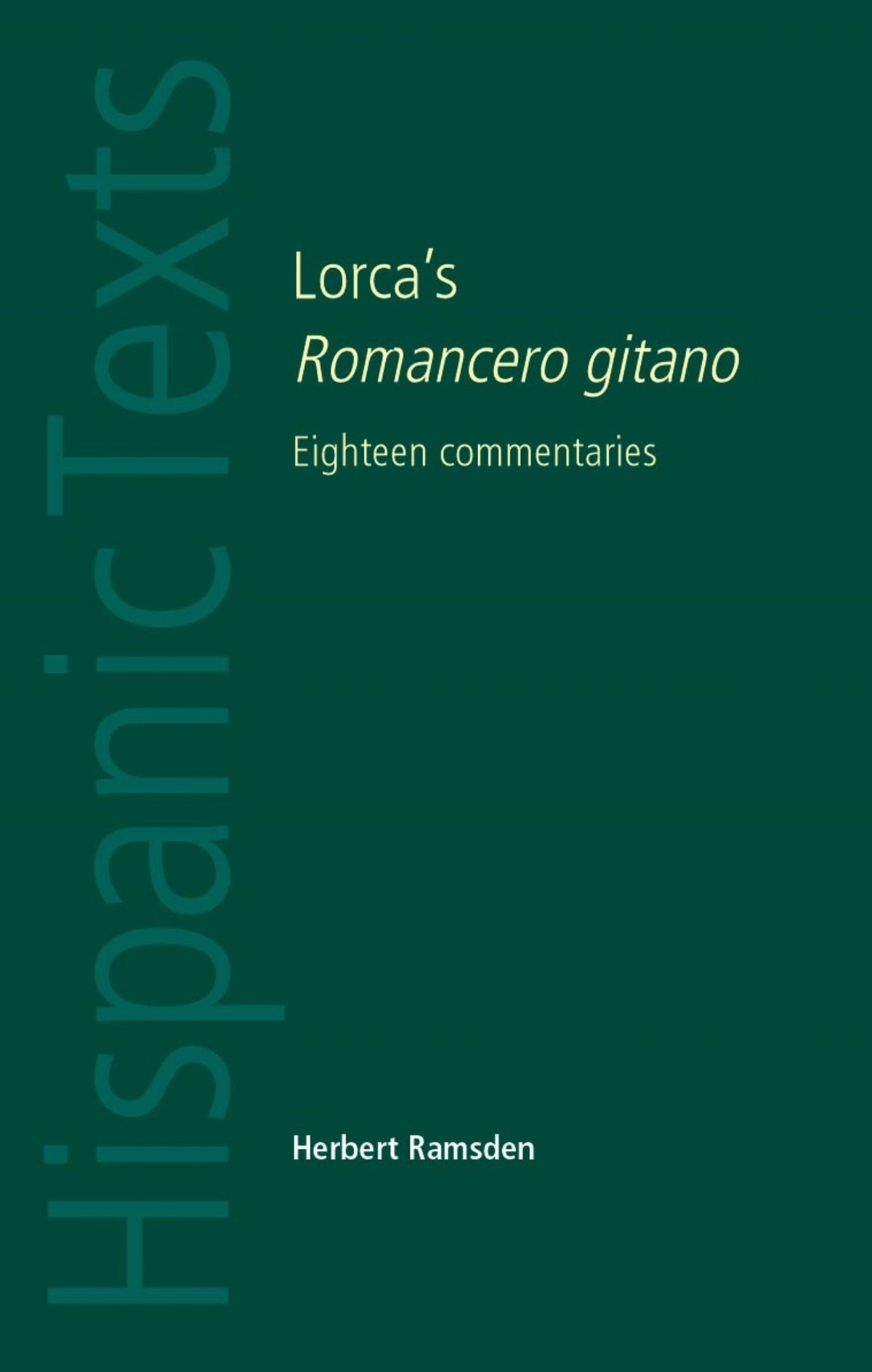 Cover image for Lorca's Romancero gitano ISBN 9780719078248
