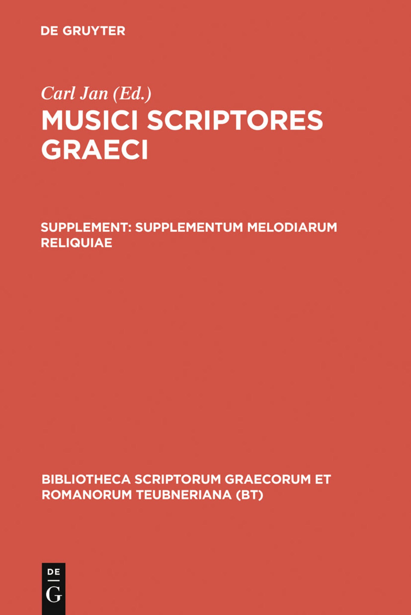 Cover image for Supplementum melodiarum reliquiae ISBN 9783598717772