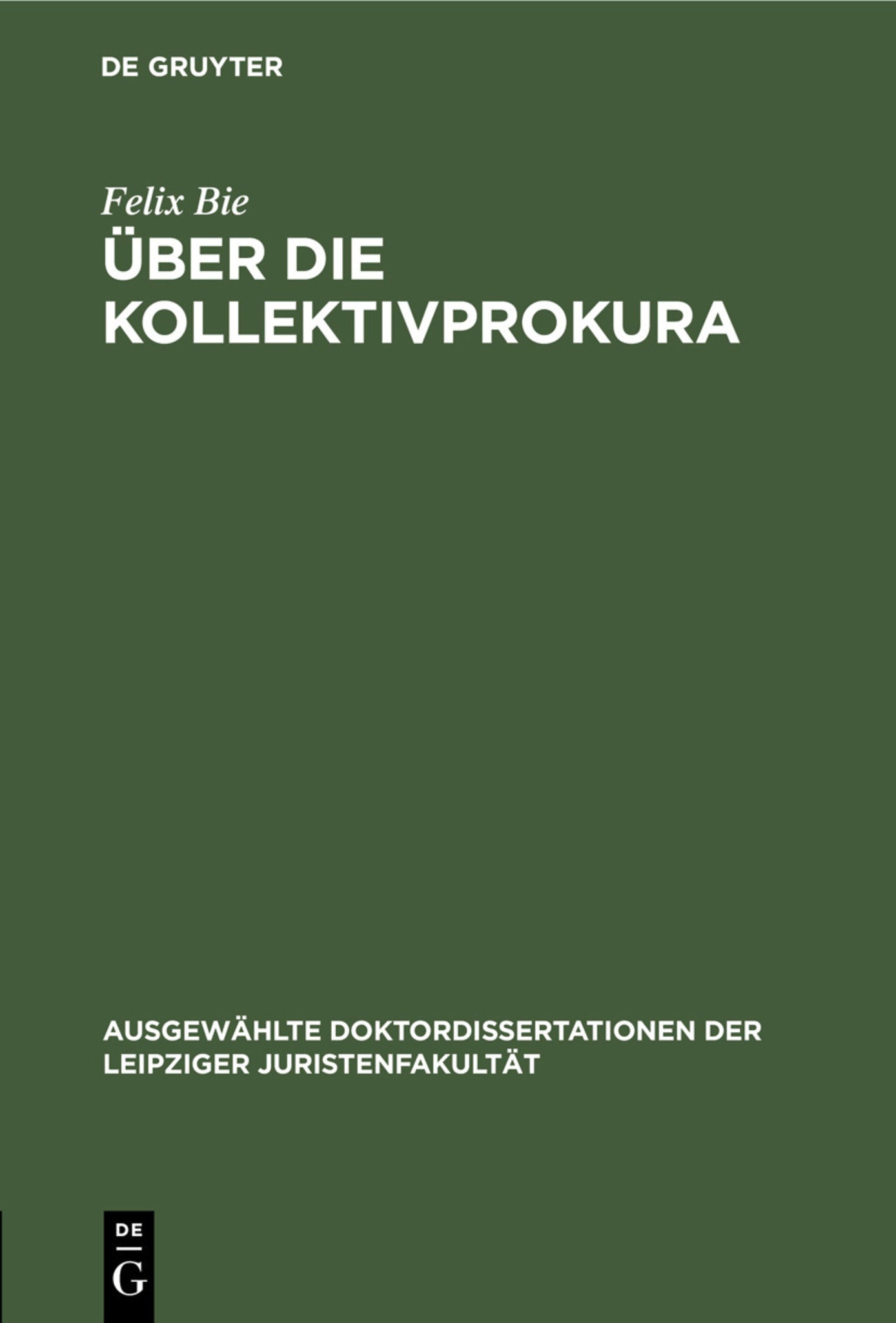 Über die Kollektivprokura