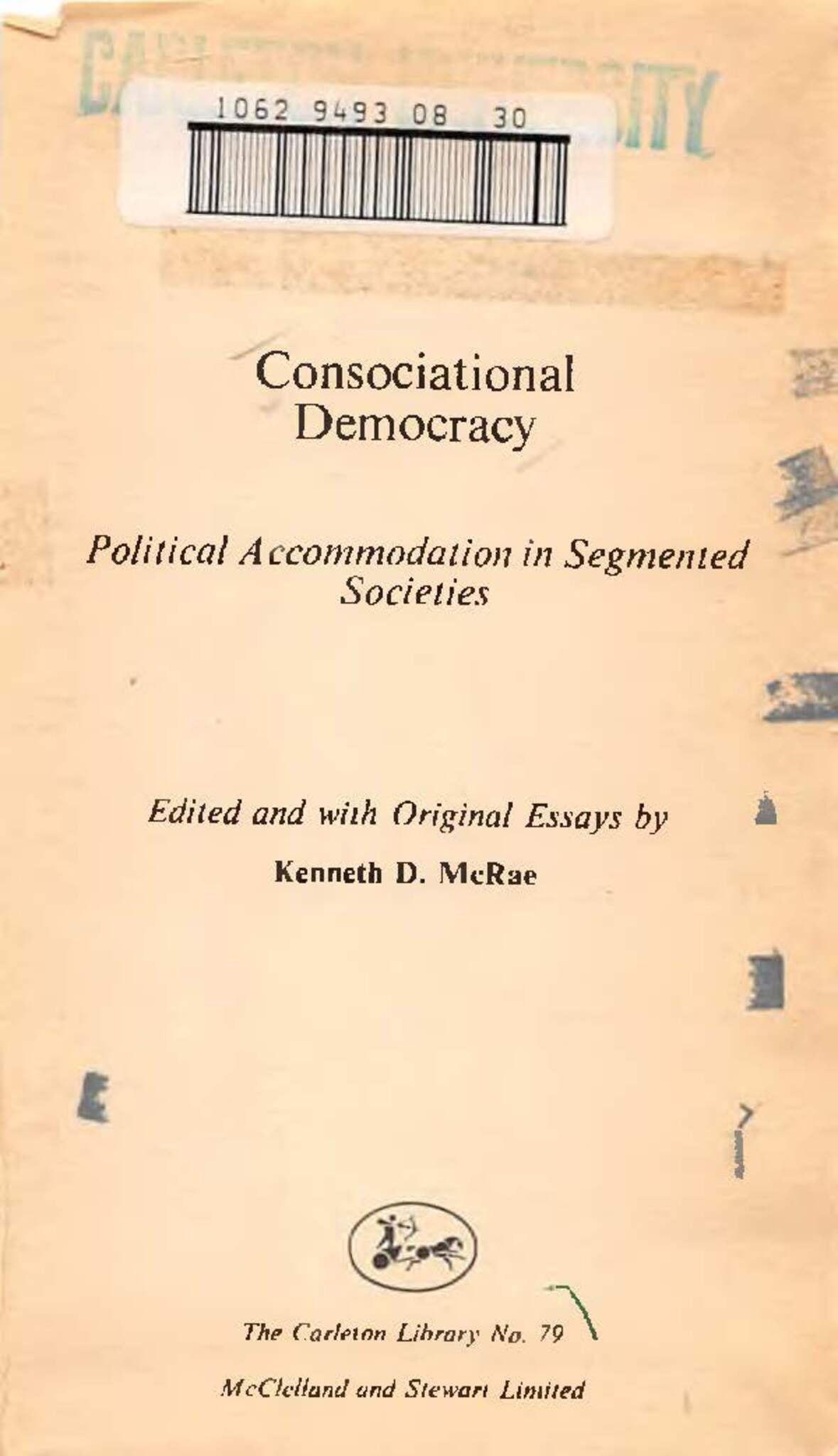 Cover image for Consociational Democracy ISBN 9780773595415