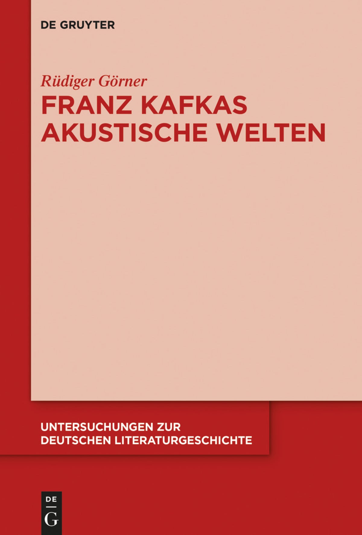 Cover image for Franz Kafkas akustische Welten ISBN 9783110762914