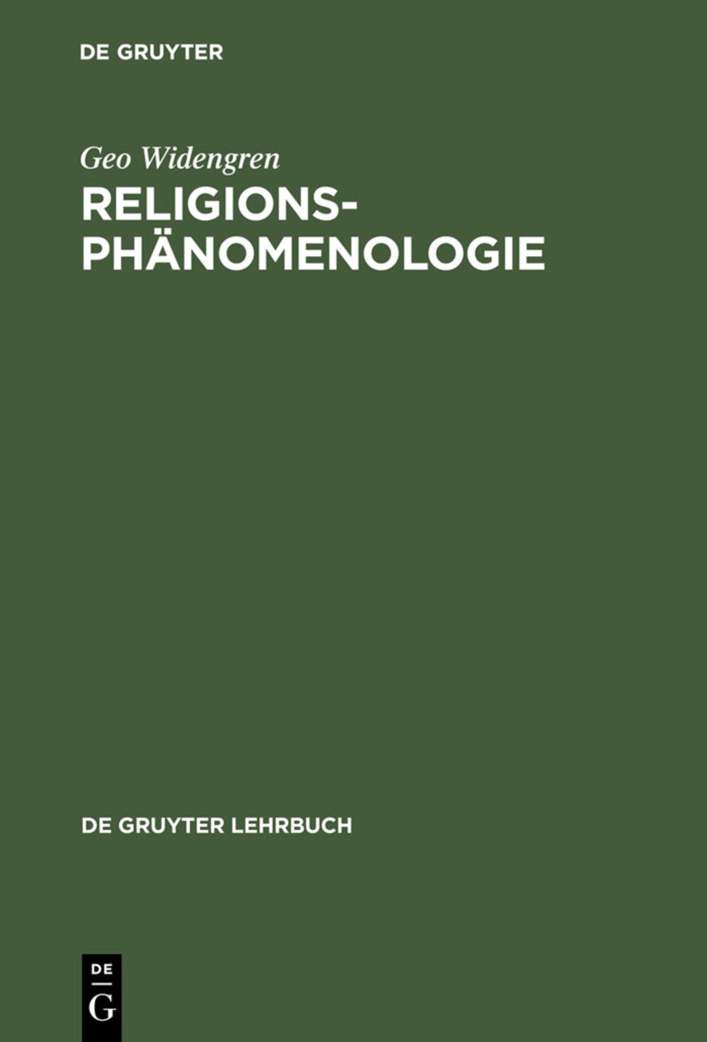 Cover image for Religionsphänomenologie ISBN 9783110026535