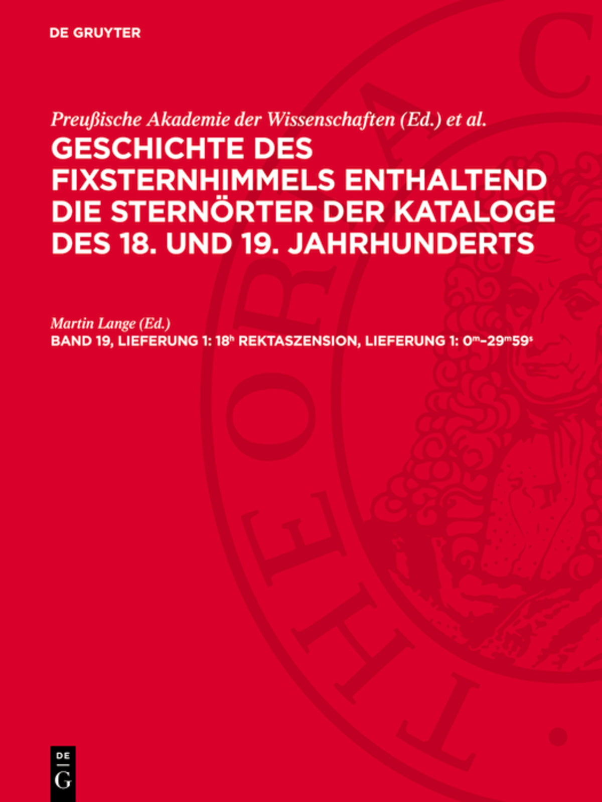 Cover image for 18h Rektaszension, Lieferung 1: 0m–29m59s ISBN 9783112701829