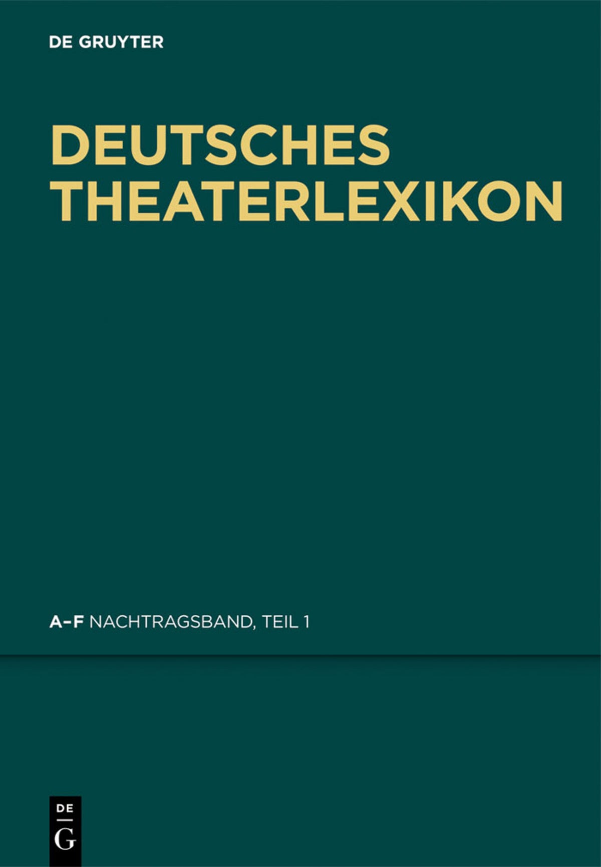 Cover image for A - F ISBN 9783110284607