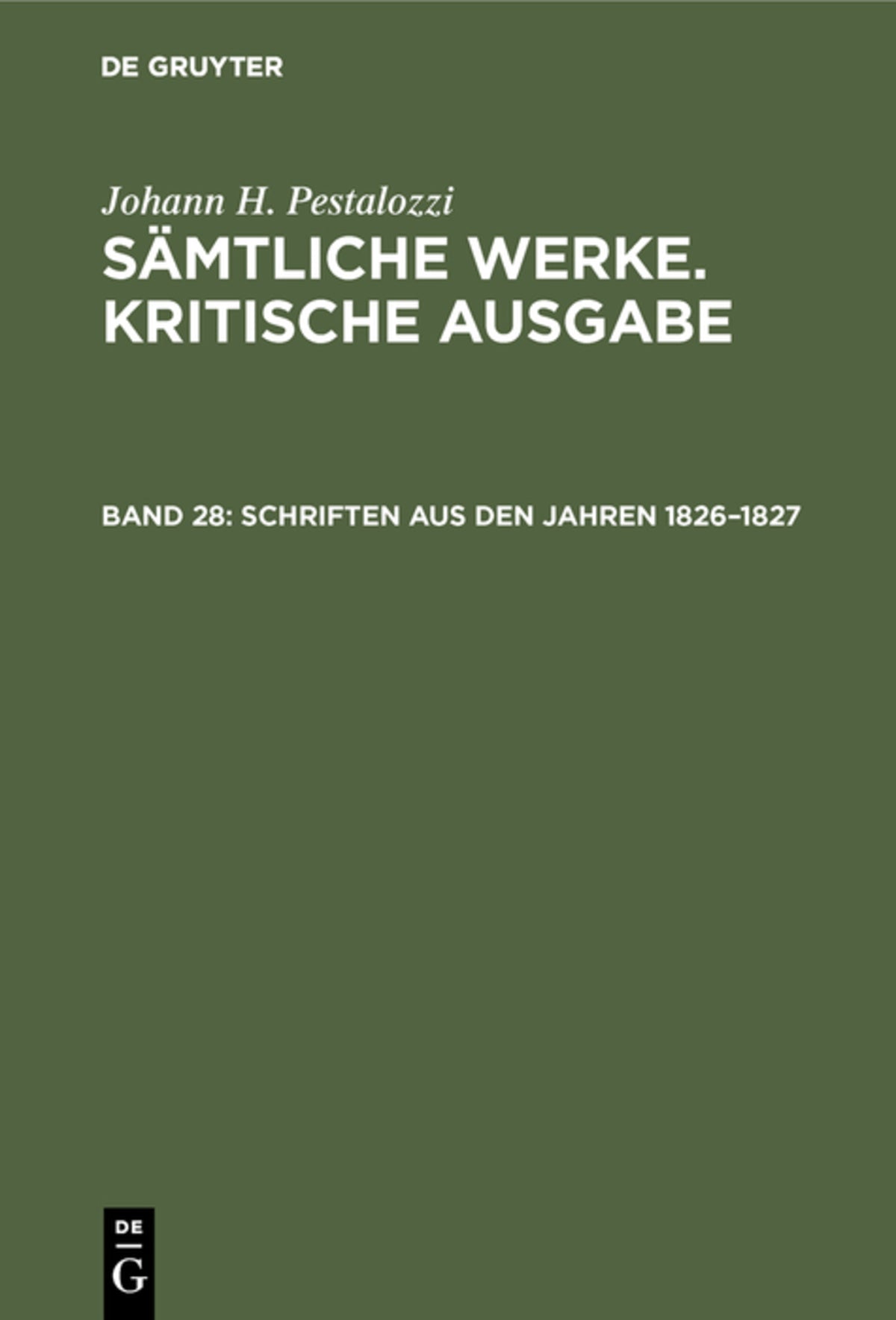 Schriften aus den Jahren 1826–1827
