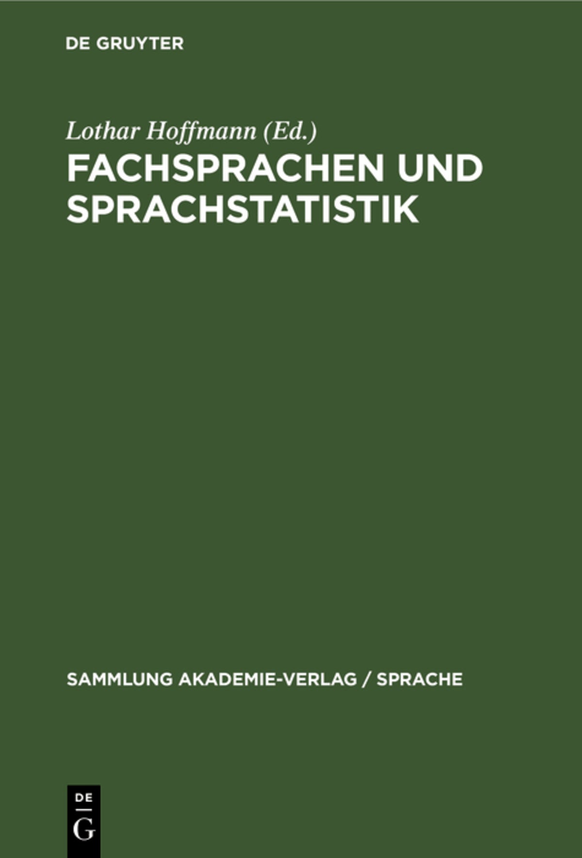 Fachsprachen und Sprachstatistik
