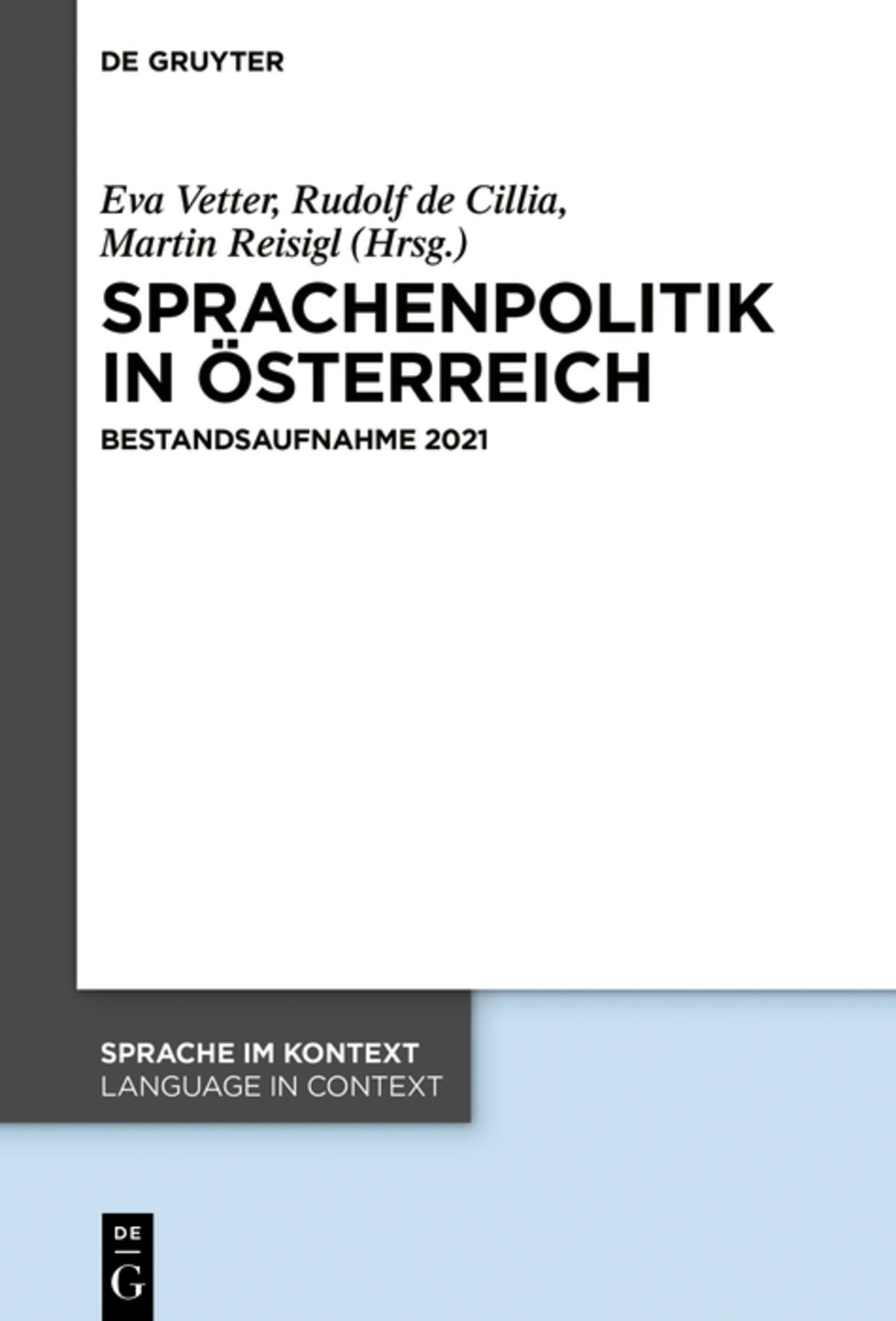 Cover image for Sprachenpolitik in Österreich ISBN 9783111328775