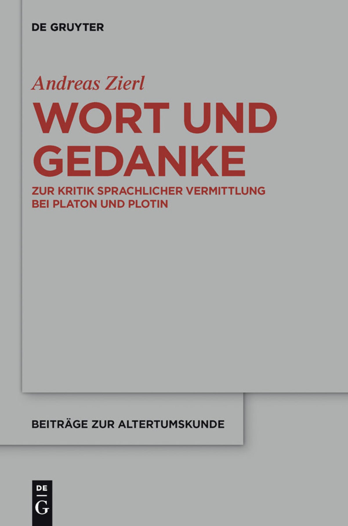 Cover image for Wort und Gedanke ISBN 9783110303179