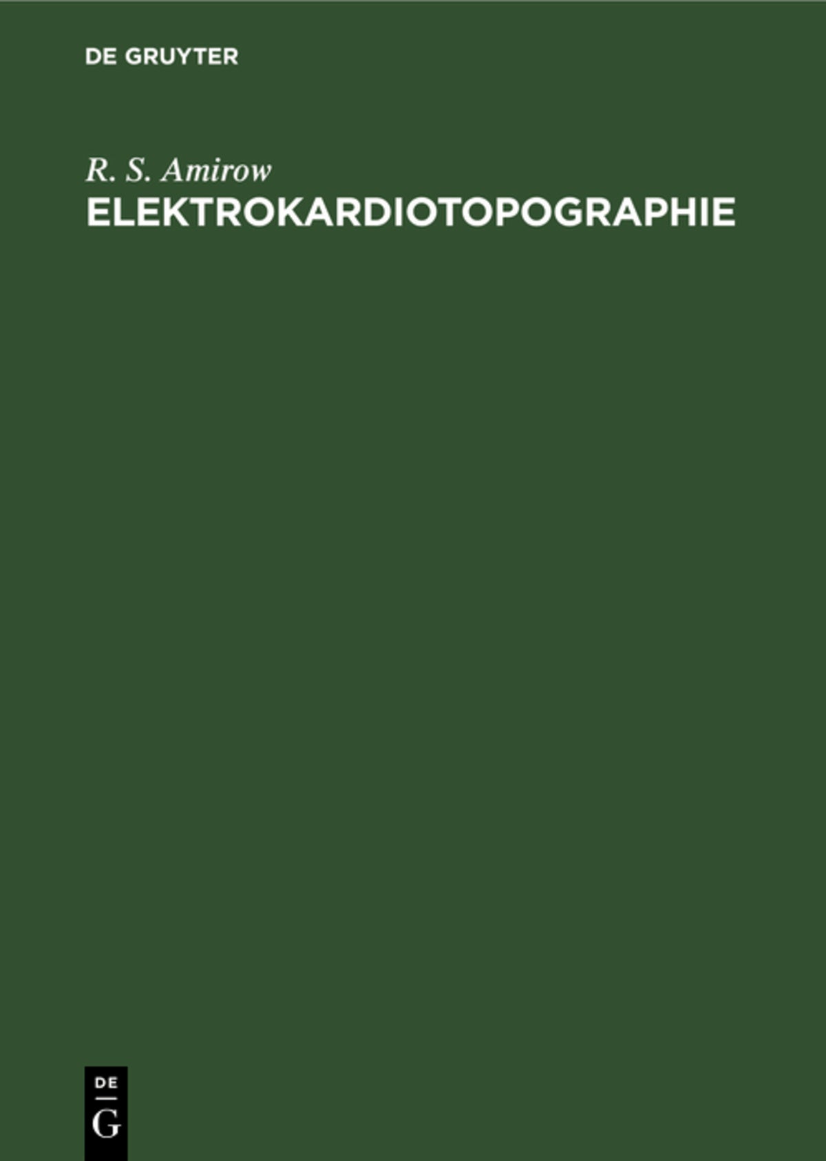 Cover image for Elektrokardiotopographie ISBN 9783112576359