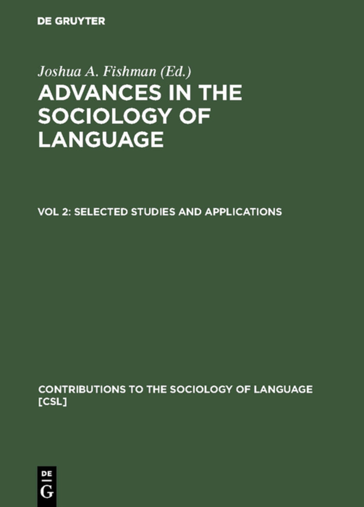 Cover image for Selected Studies and Applications ISBN 9789027923028