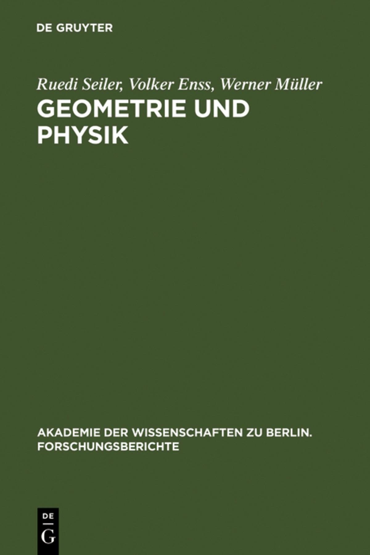 Cover image for Geometrie und Physik ISBN 9783110139440