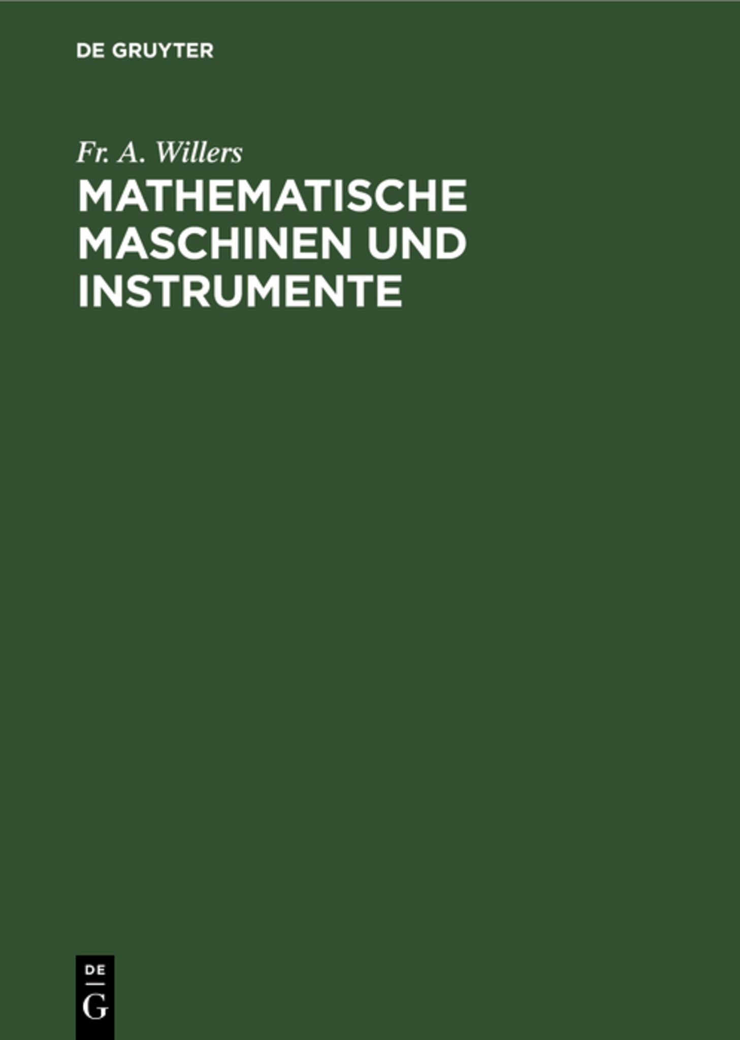 Mathematische Maschinen und Instrumente
