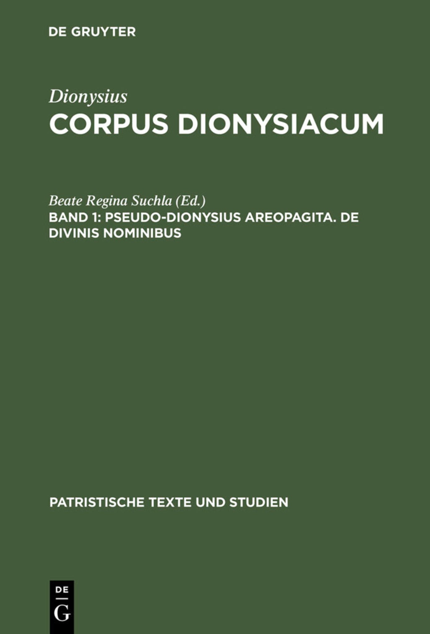 Pseudo-Dionysius Areopagita. De Divinis Nominibus