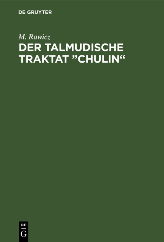 Der talmudische Traktat „Chulin“