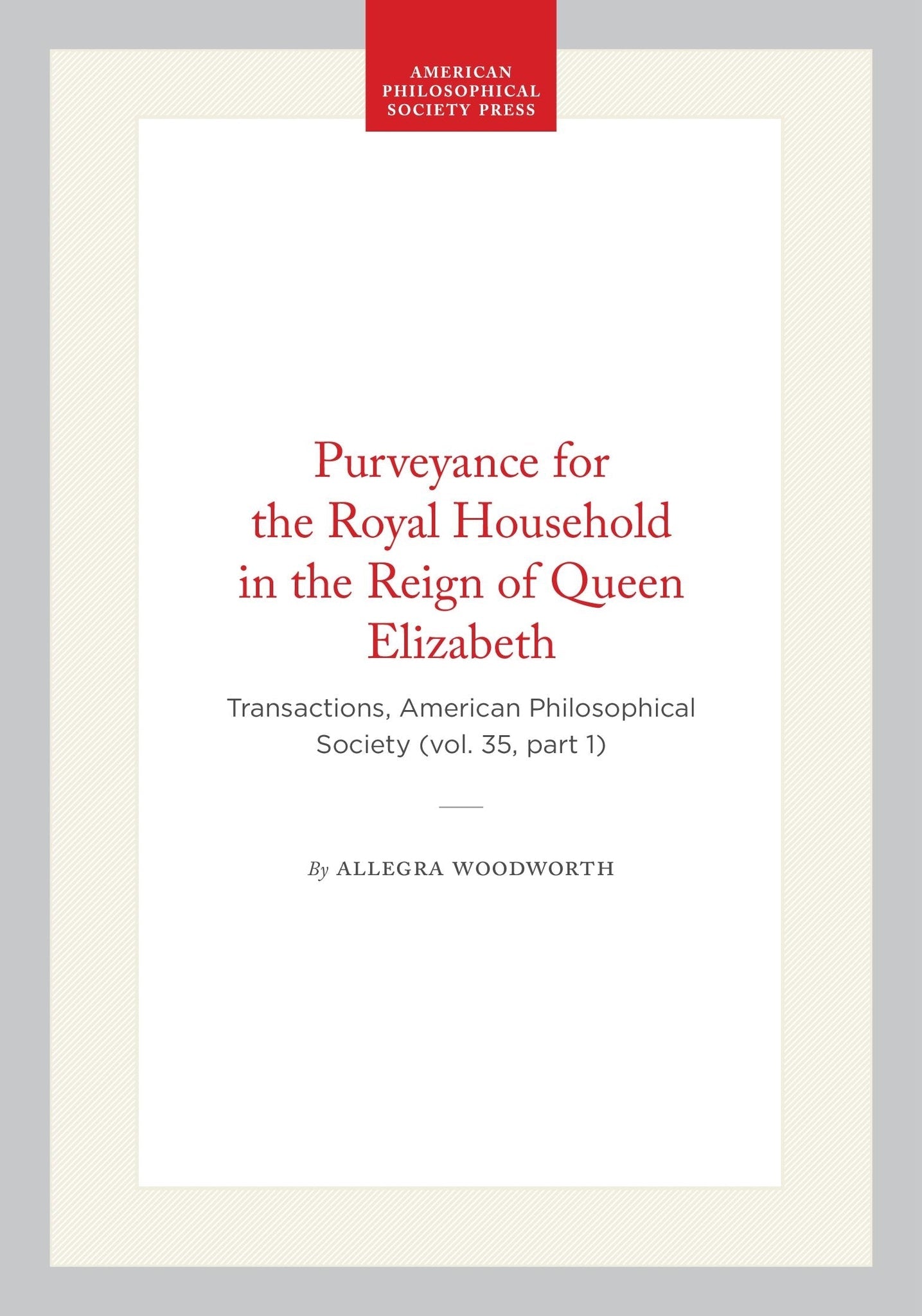 Purveyance for the Royal Household in the Reign of Queen Elizabeth
