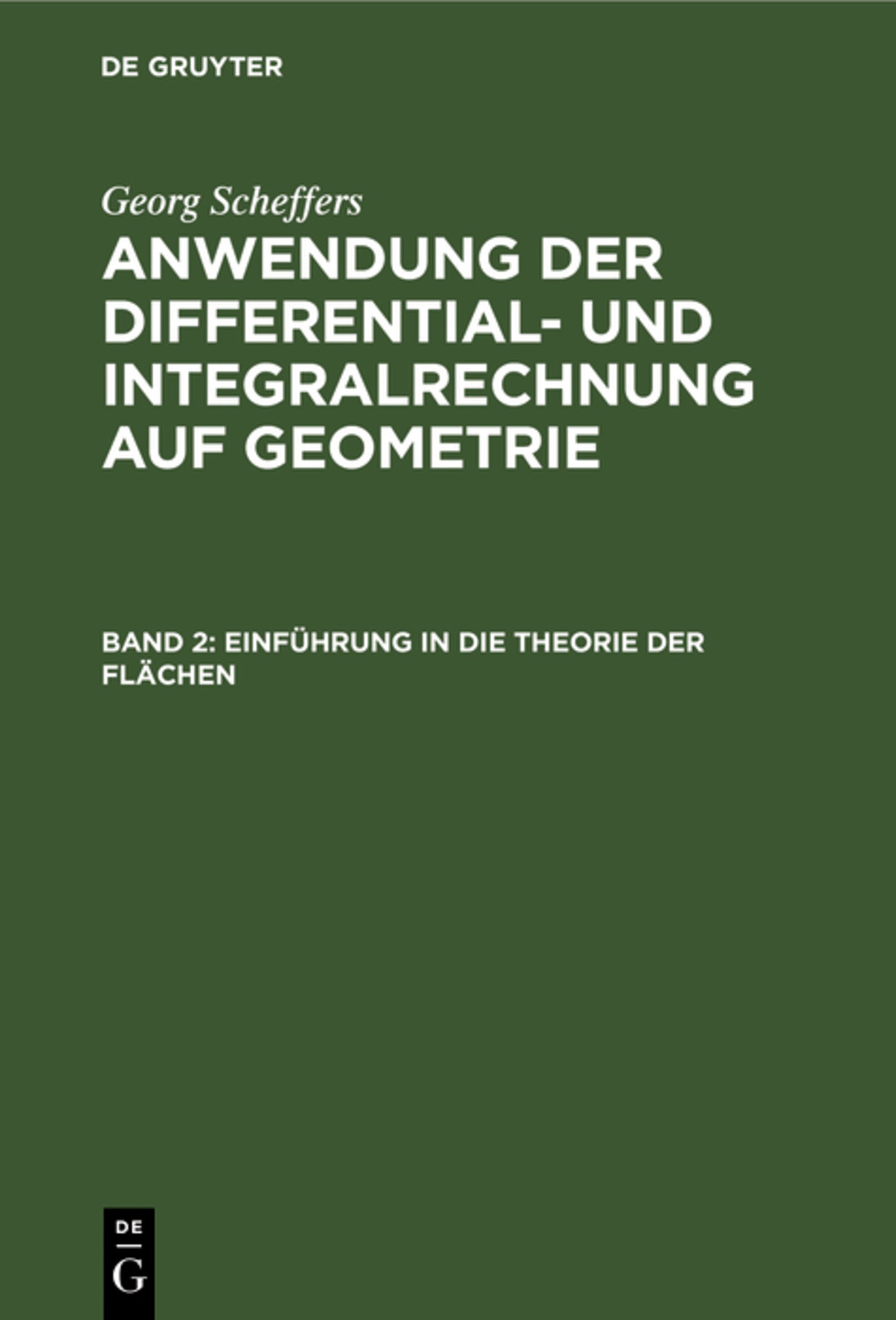 Cover image for Einführung in die Theorie der Flächen ISBN 9783112383117