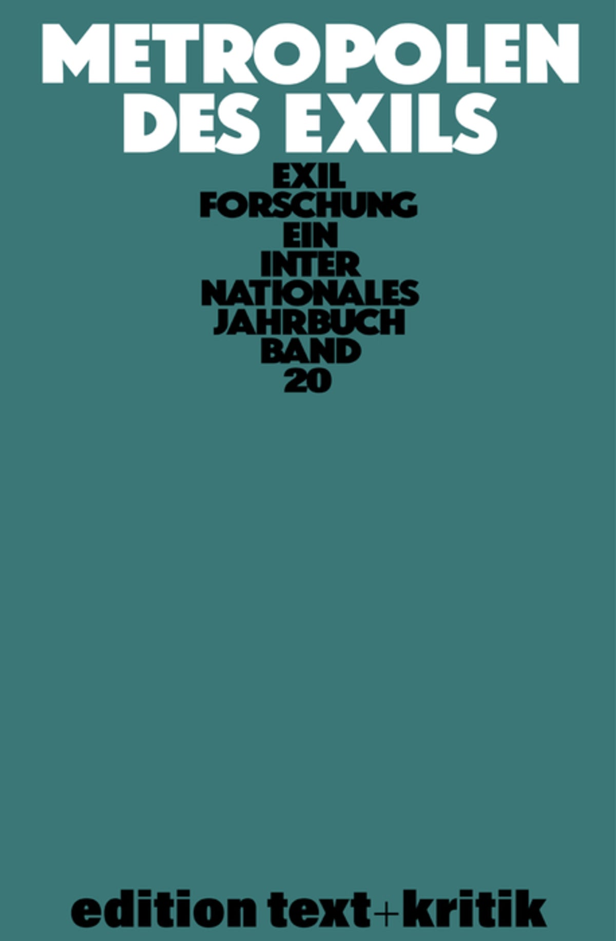 Cover image for Metropolen des Exils ISBN 9783112422878