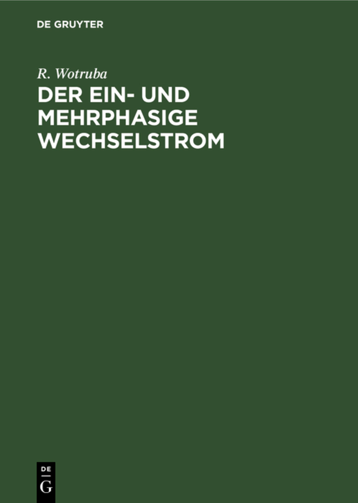Der ein- und mehrphasige Wechselstrom