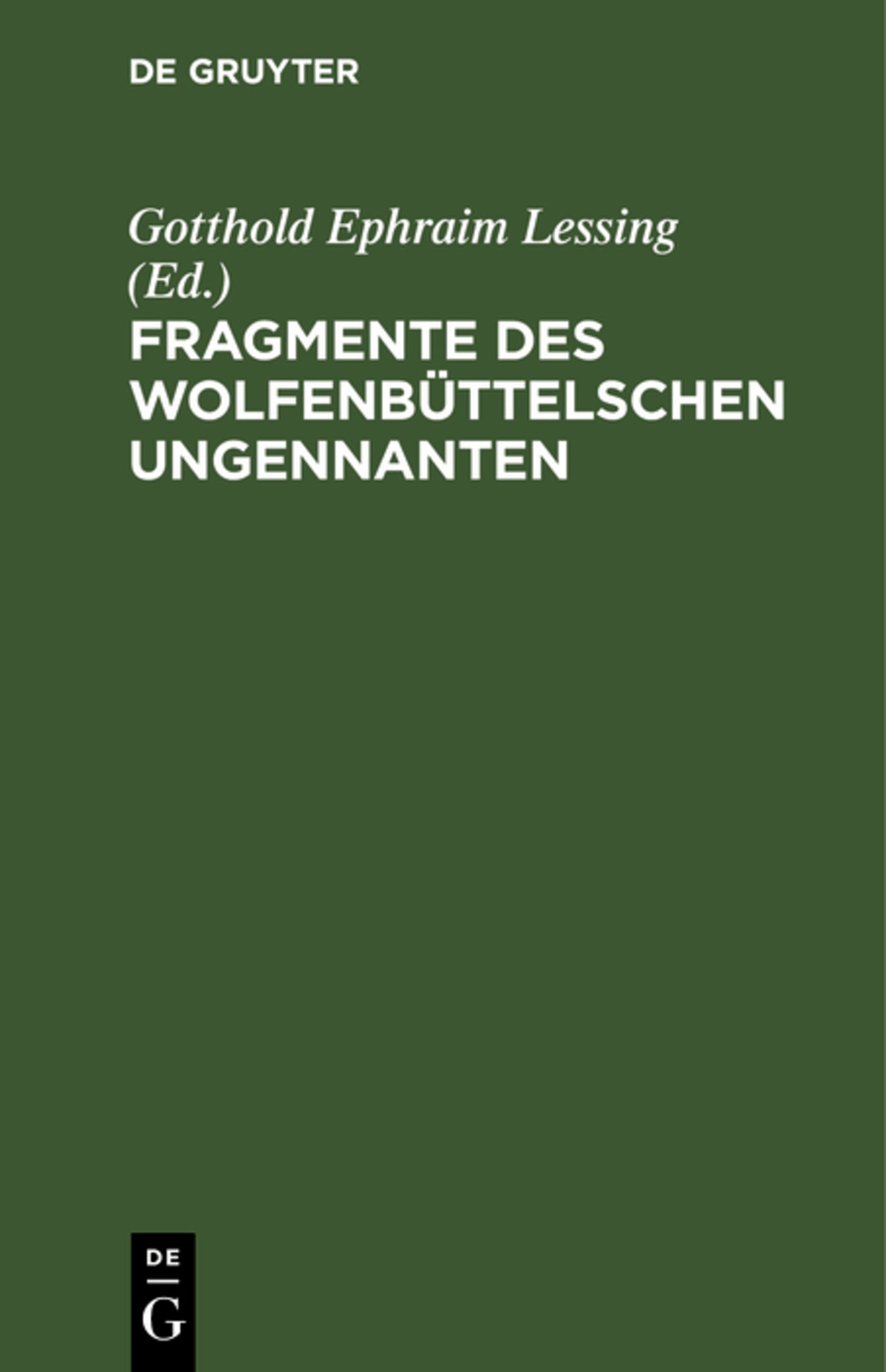 Fragmente des Wolfenbüttelschen Ungennanten
