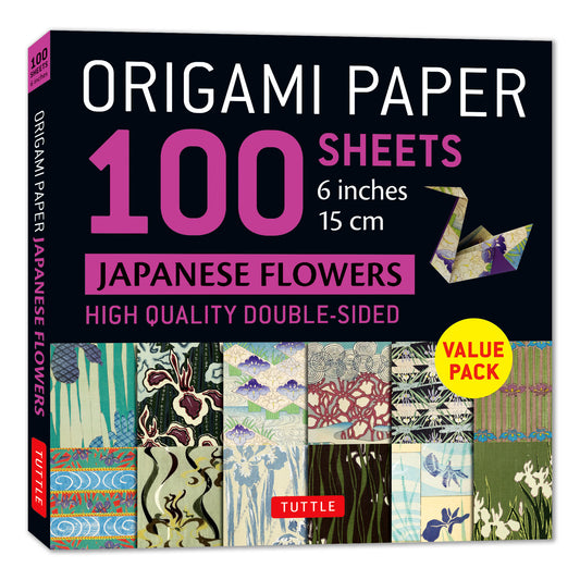 Origami Paper 100 sheets Japanese Flowers 6" (15 cm)
