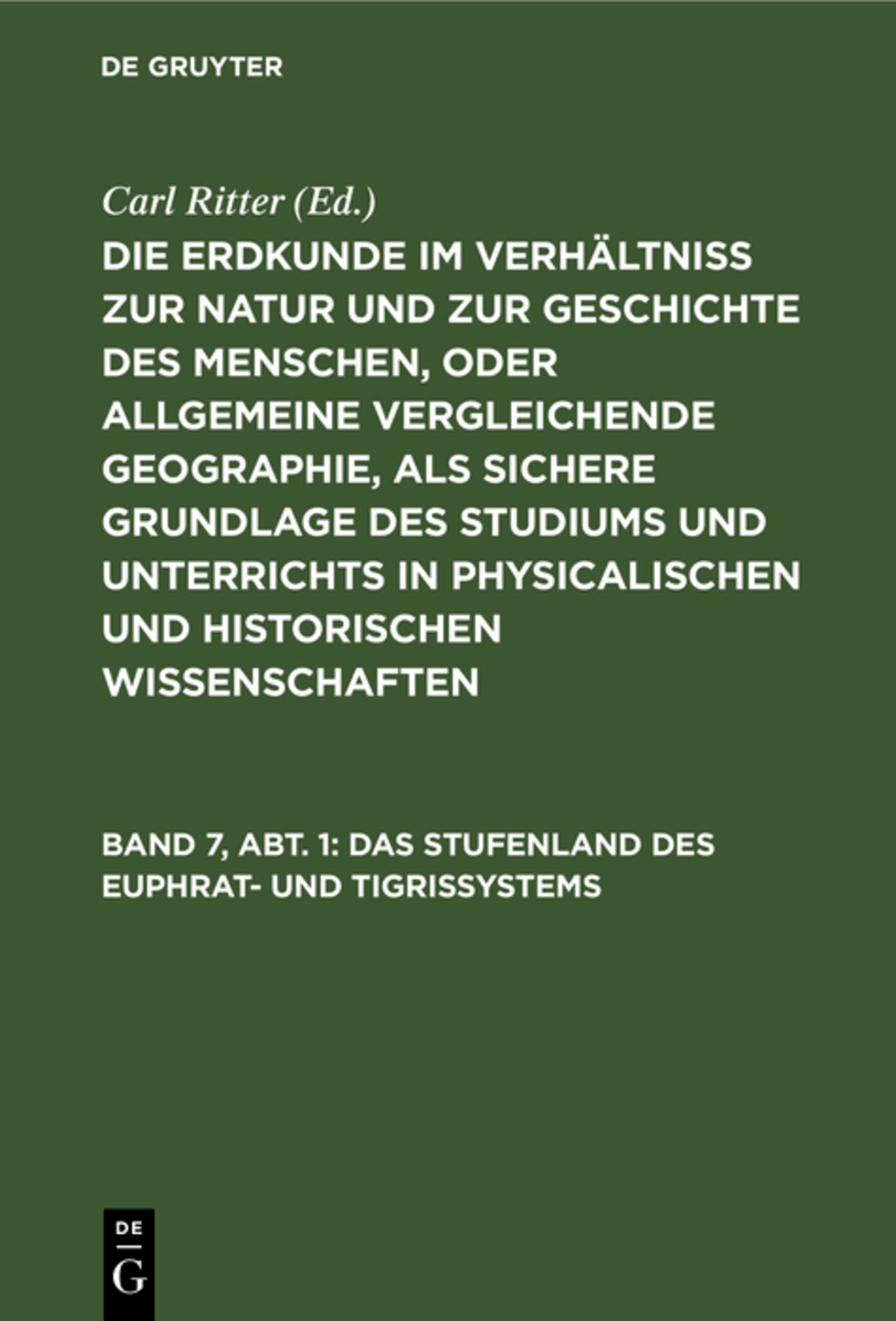 Das Stufenland des Euphrat- und Tigrissystems
