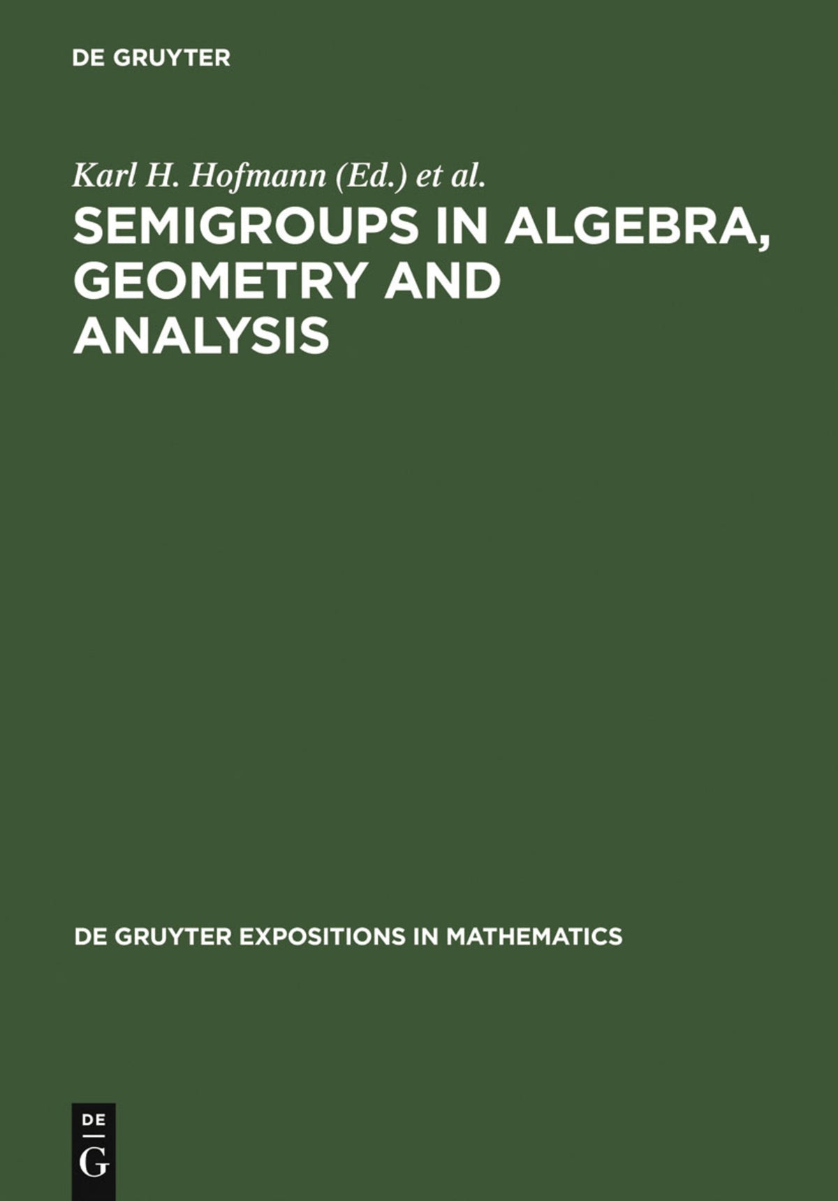 Cover image for Semigroups in Algebra, Geometry and Analysis ISBN 9783110143195