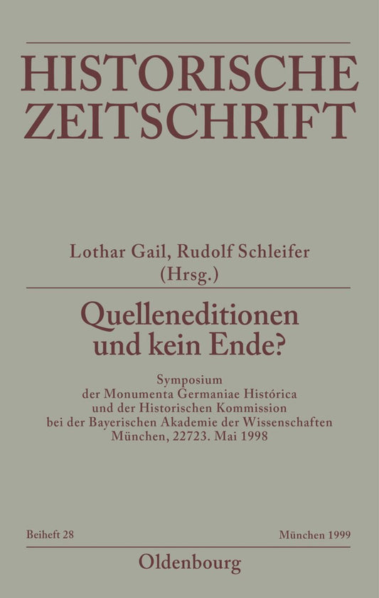 Quelleneditionen und kein Ende?