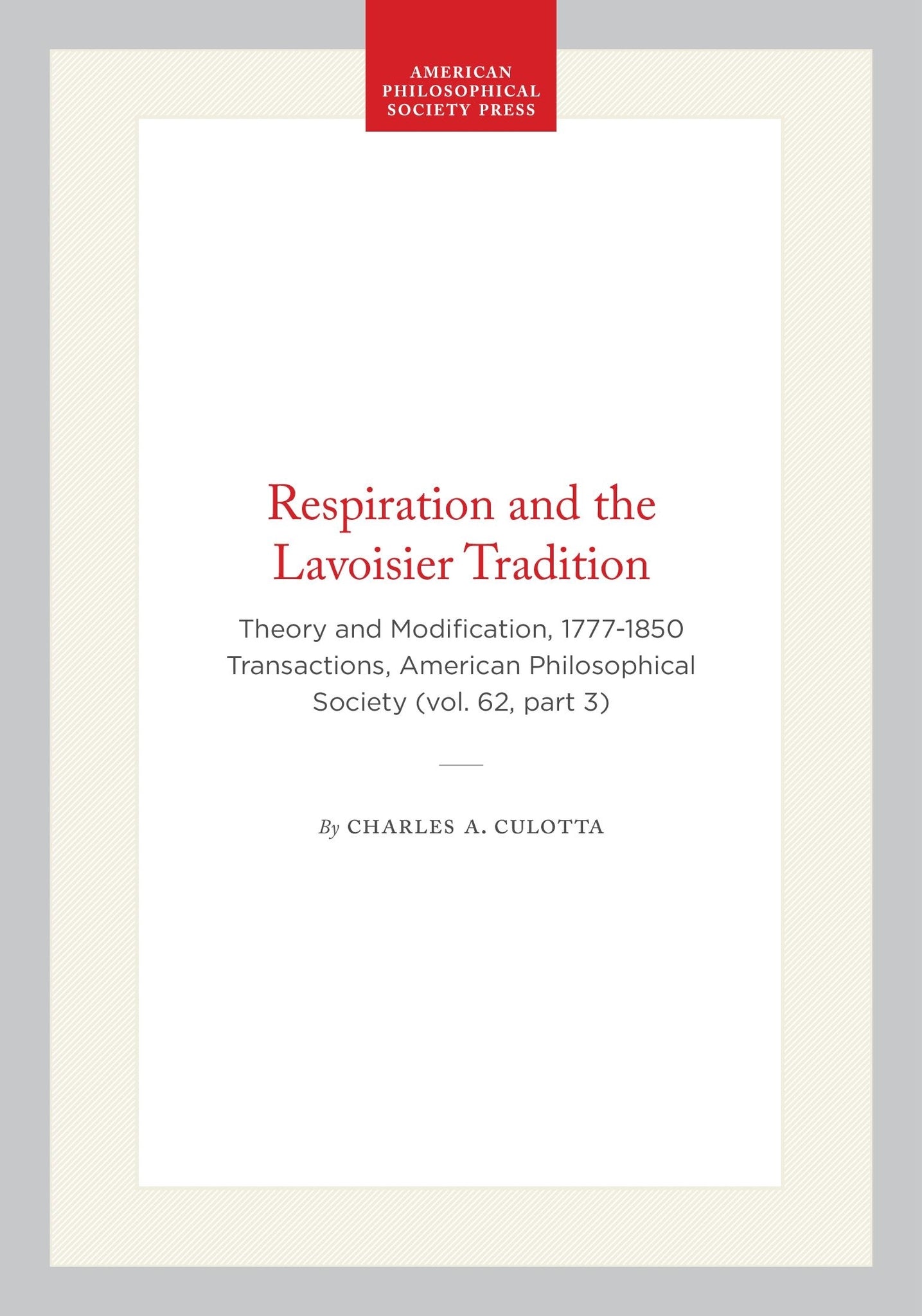 Respiration and the Lavoisier Tradition
